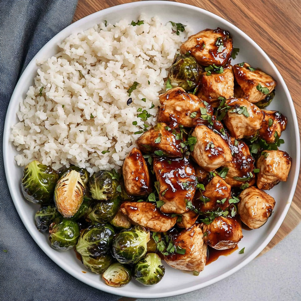 Irresistible Air Fryer Sweet Chili Chicken & Brussels Spr…
