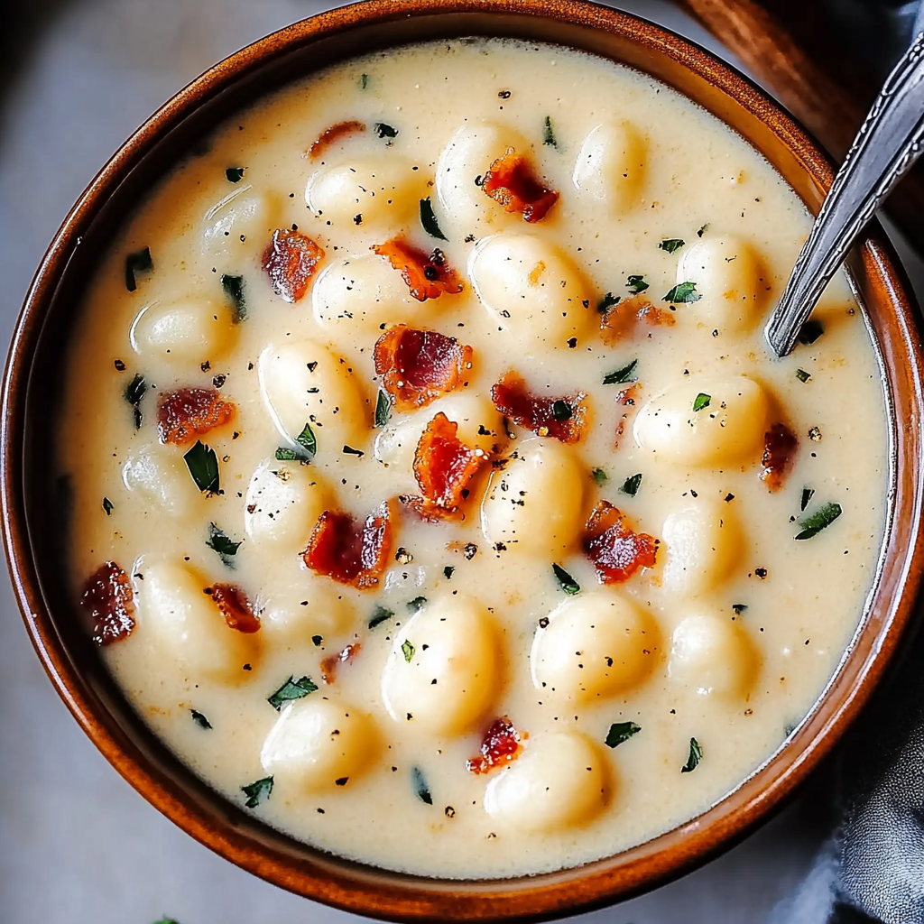 Cozy Bacon Cheddar Gnocchi Soup: Creamy Comfort Delight