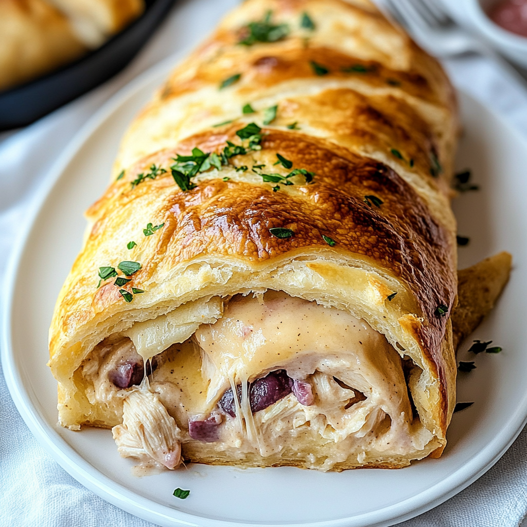 Irresistible Chicken Cordon Bleu Stromboli Recipe