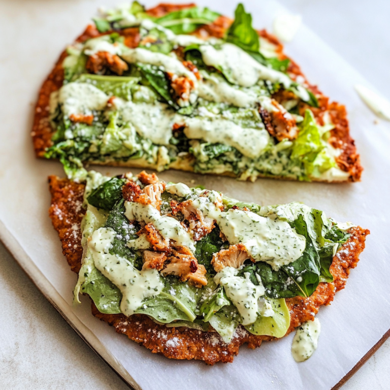 Irresistible Chicken Crust Caesar Salad Pizza Recipe