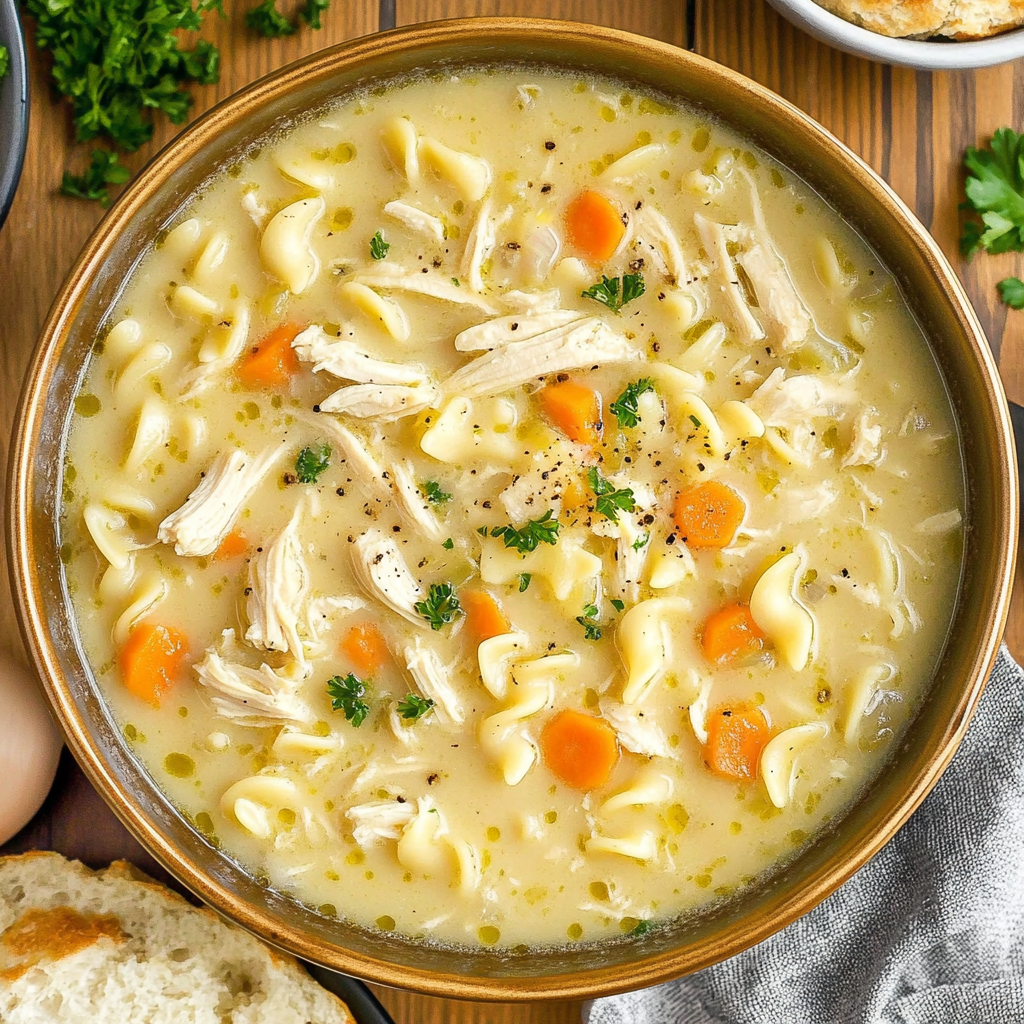 Ultimate Crockpot Creamy Chicken Noodle Soup Recipe