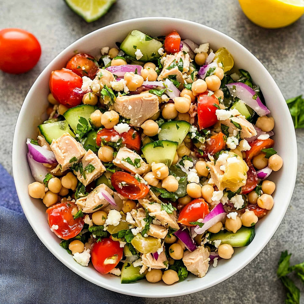 Delicious Healthy Tuna Garbanzo Bean Salad Recipe