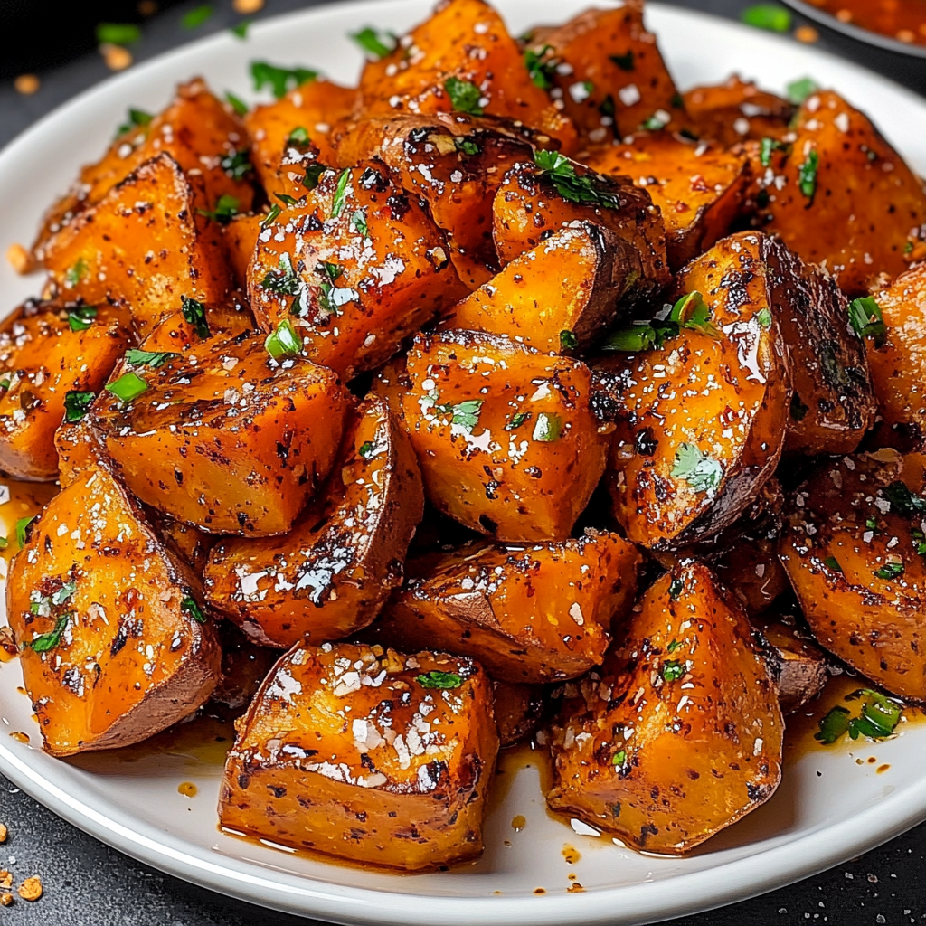 Irresistible Honey Chili Smashed Sweet Potatoes Recipe