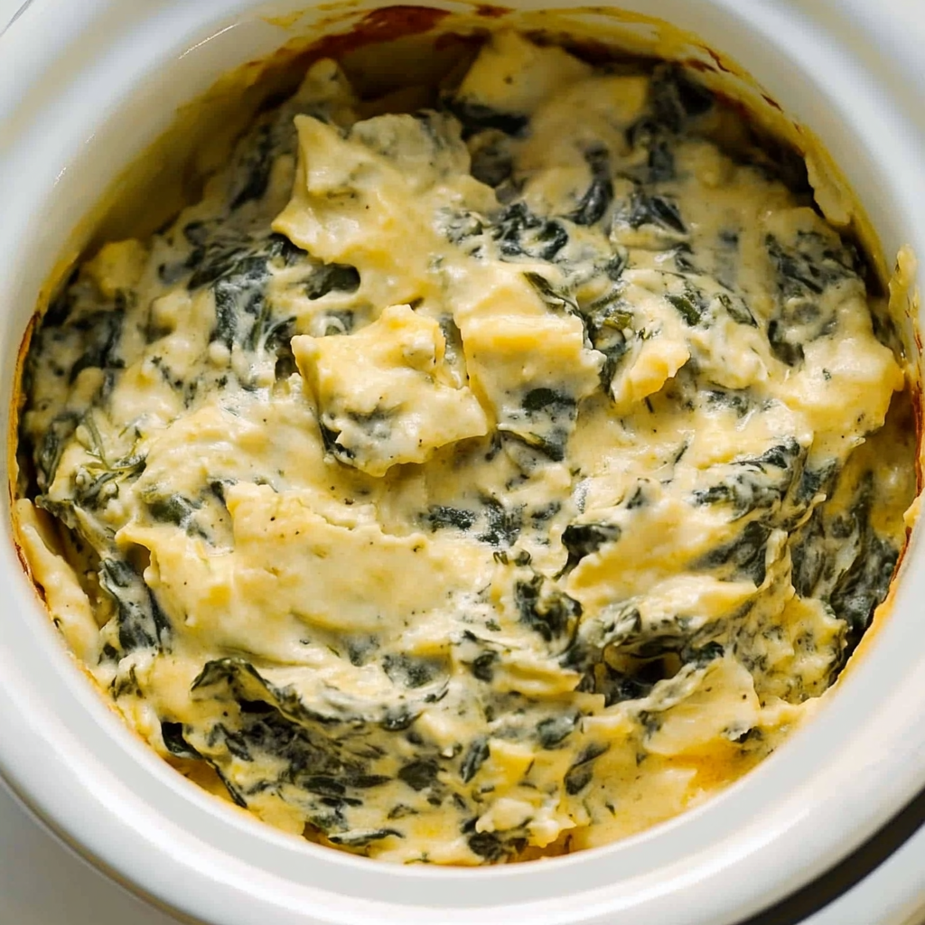 Irresistible Slow Cooker Queso Spinach Dip Recipe