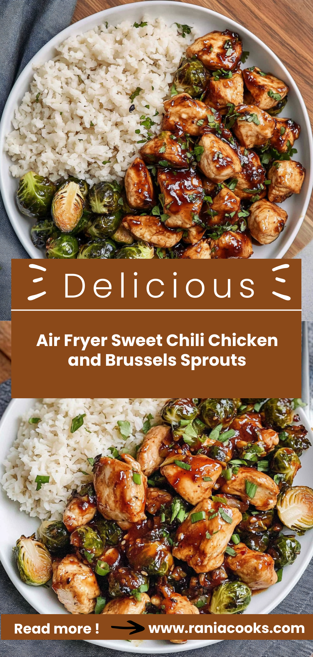 Air Fryer Sweet Chili Chicken and Brussels Sprouts