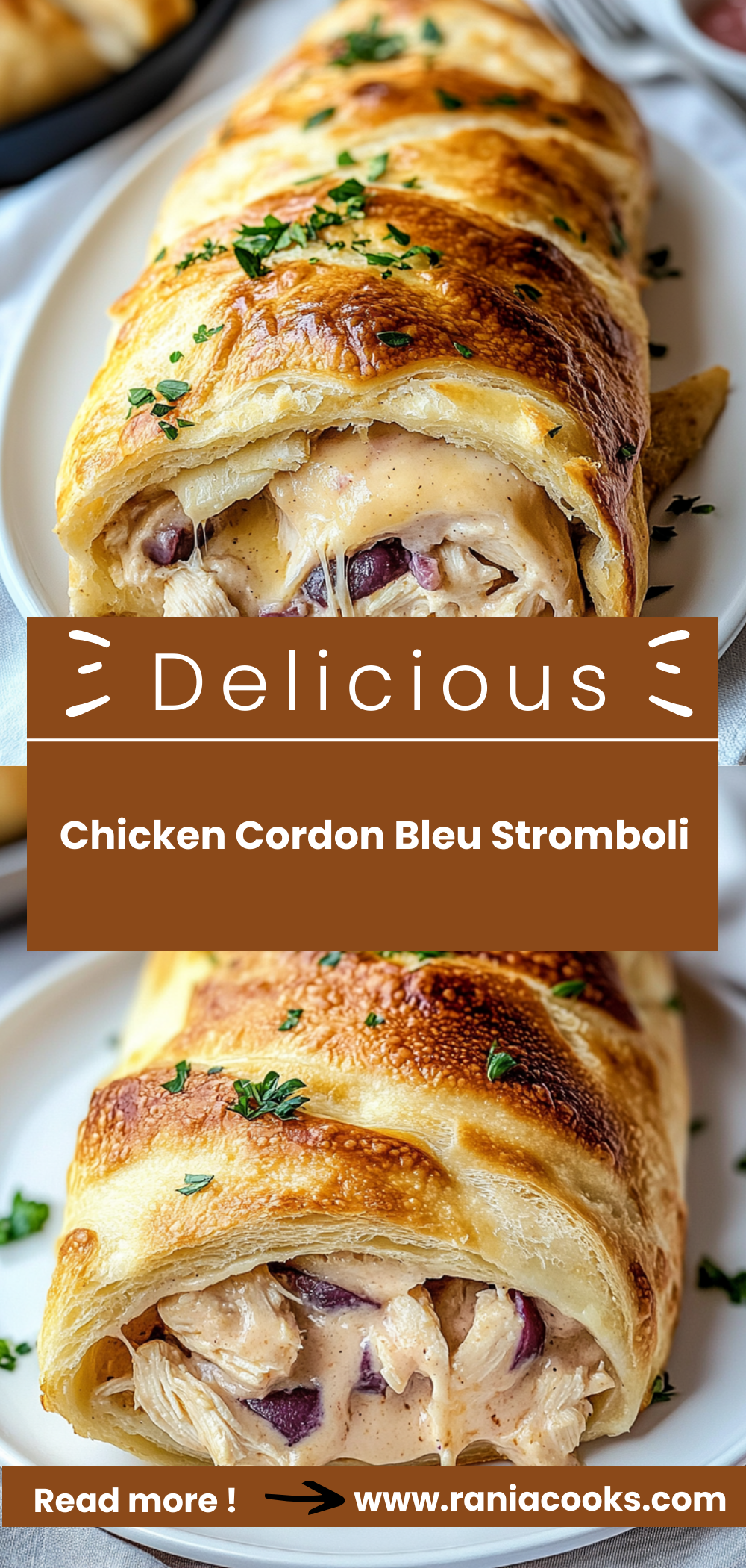Chicken Cordon Bleu Stromboli