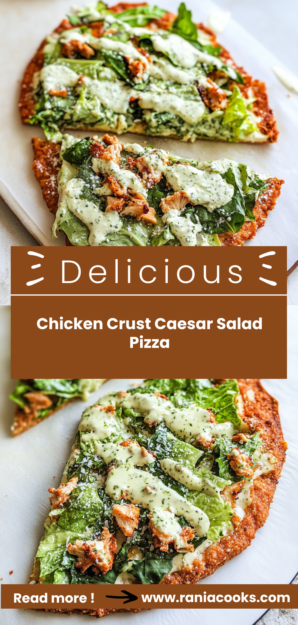 Chicken Crust Caesar Salad Pizza