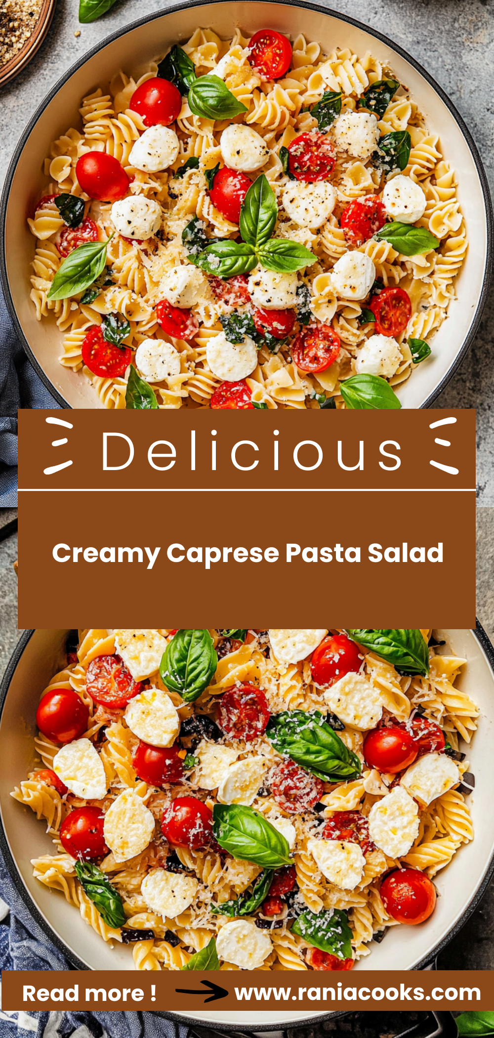 Creamy Caprese Pasta Salad