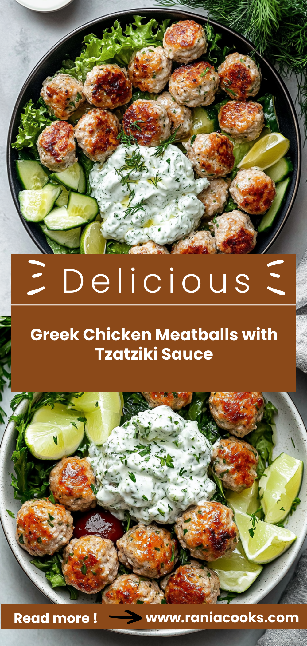 Greek Chicken Meatballs with Tzatziki Sauce