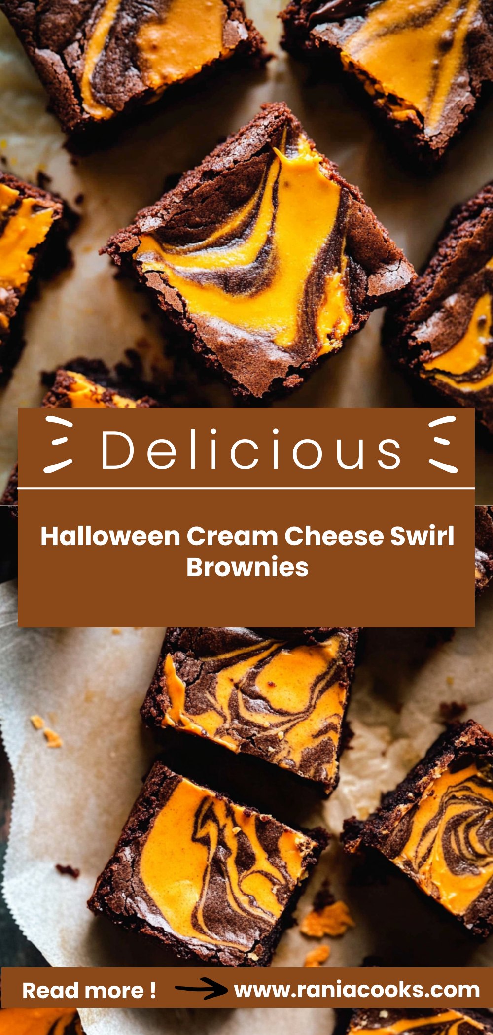 Halloween Cream Cheese Swirl Brownies
