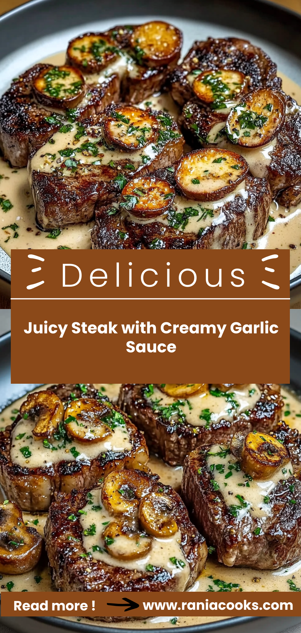 Juicy Steak with Creamy Garlic Sauce