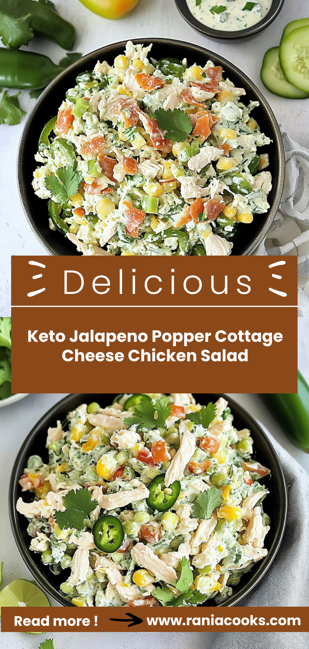 Keto Jalapeno Popper Cottage Cheese Chicken Salad