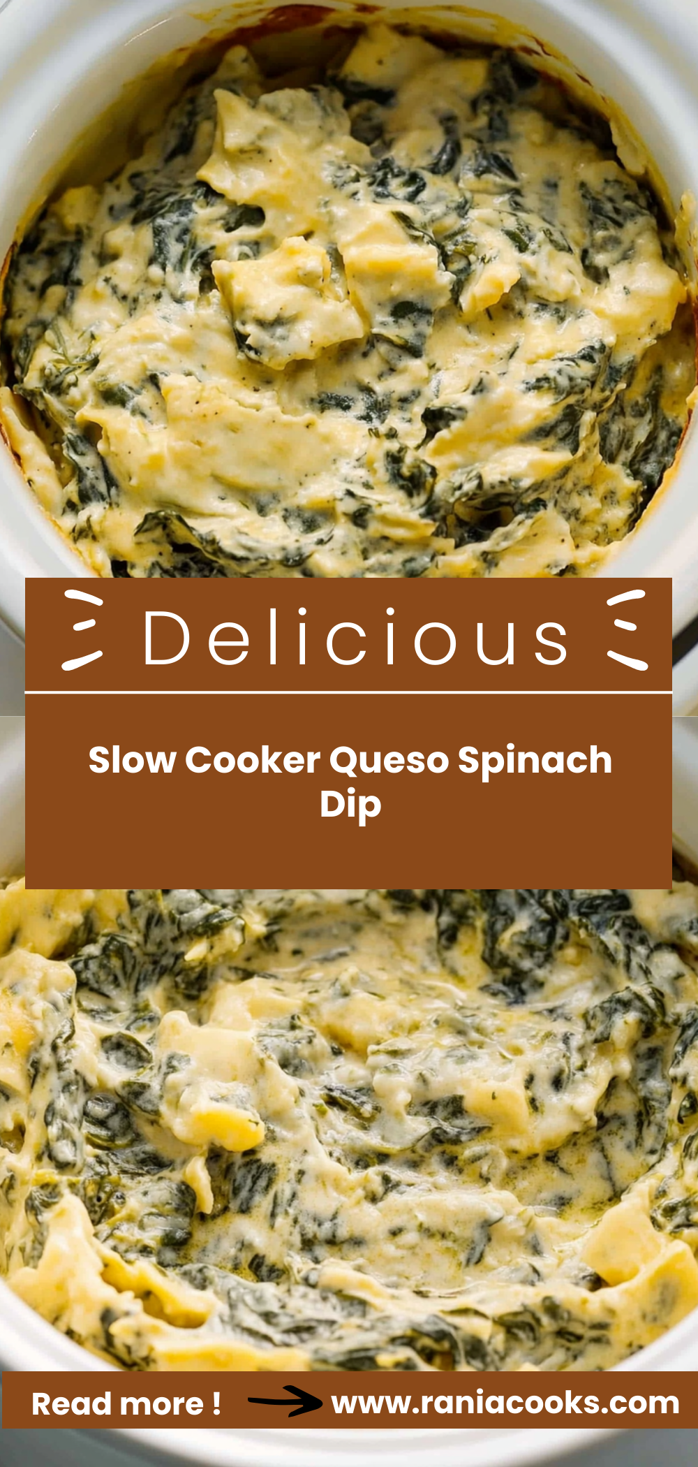 Slow Cooker Queso Spinach Dip