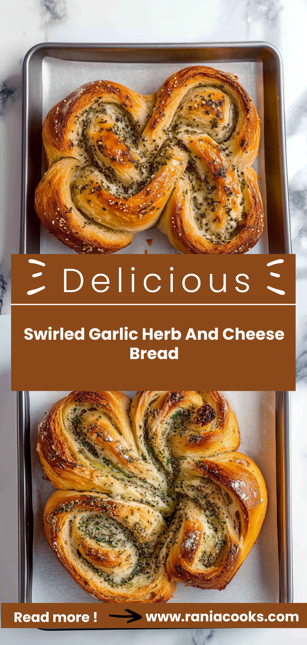 Swirled Garlic Herb And Cheese Bread
