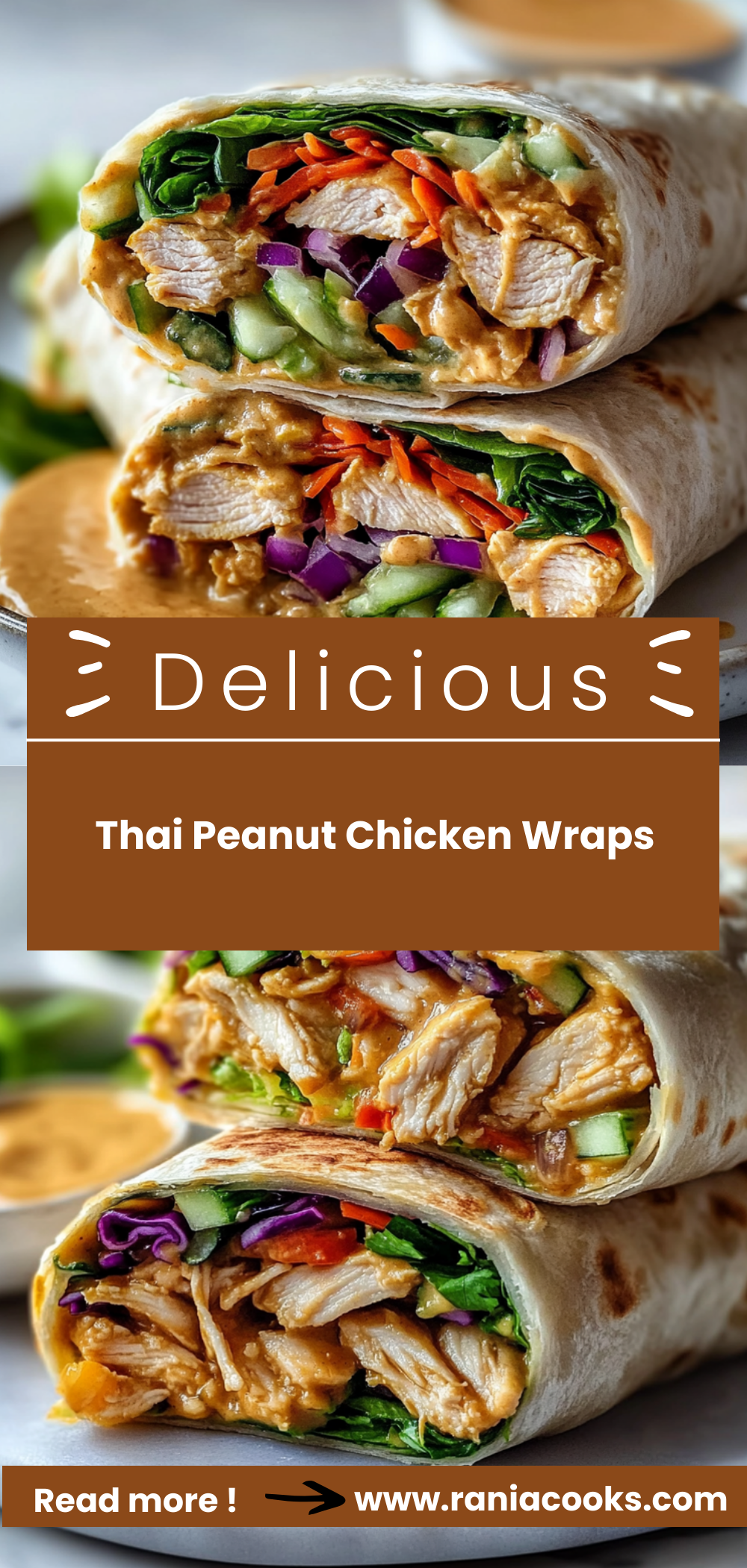 Thai Peanut Chicken Wraps