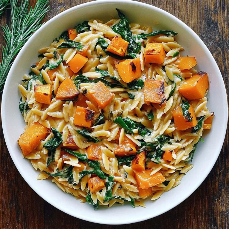 Creamy Orzo with Roasted Butternut Squash and Spinach: Co…