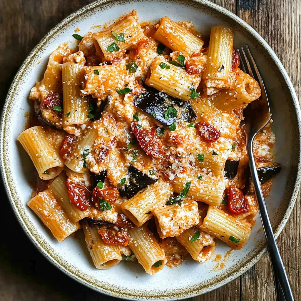 Eggplant and Sun-Dried Tomato Ricotta Pasta: Comforting G…