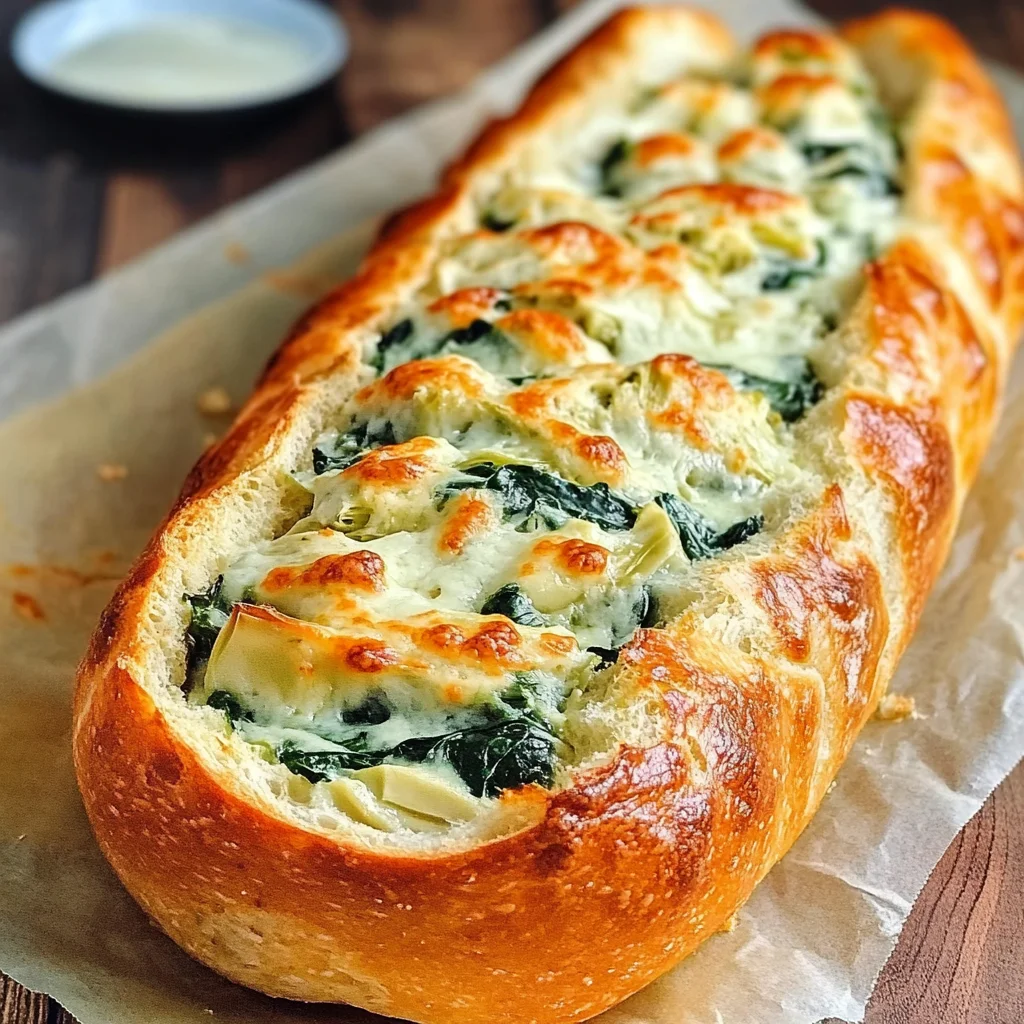Spinach and Artichoke Stuffed Bread: Cheesy Goodness Awaits