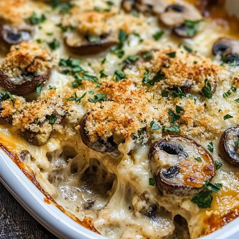 Baked Cheesy Mushrooms Casserole