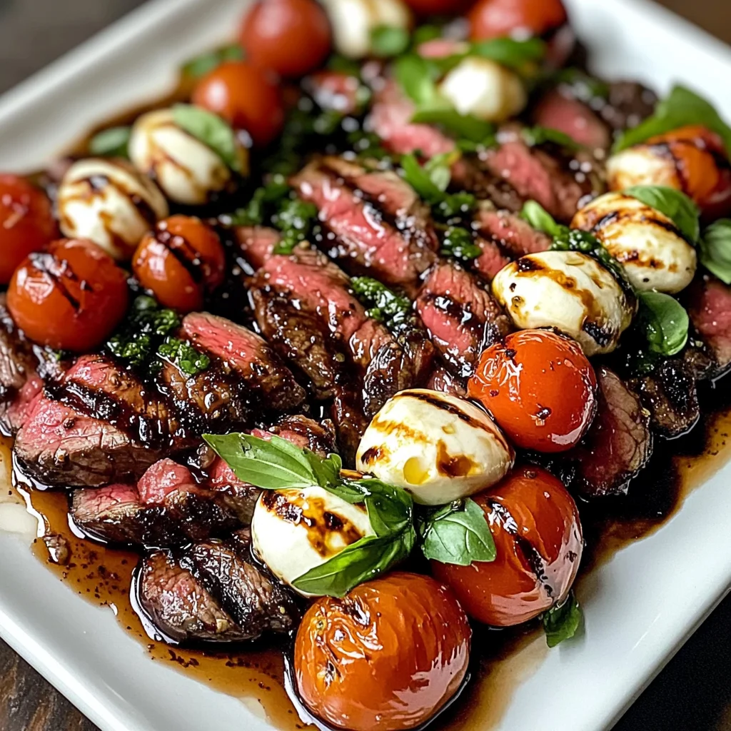 Balsamic Caprese Grilled Flank Steak