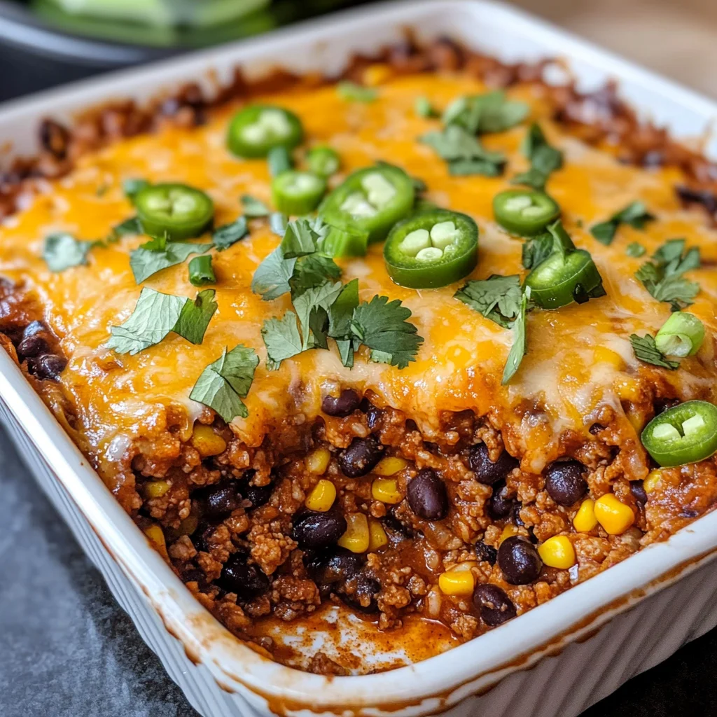 Beef Enchilada Casserole with Rice