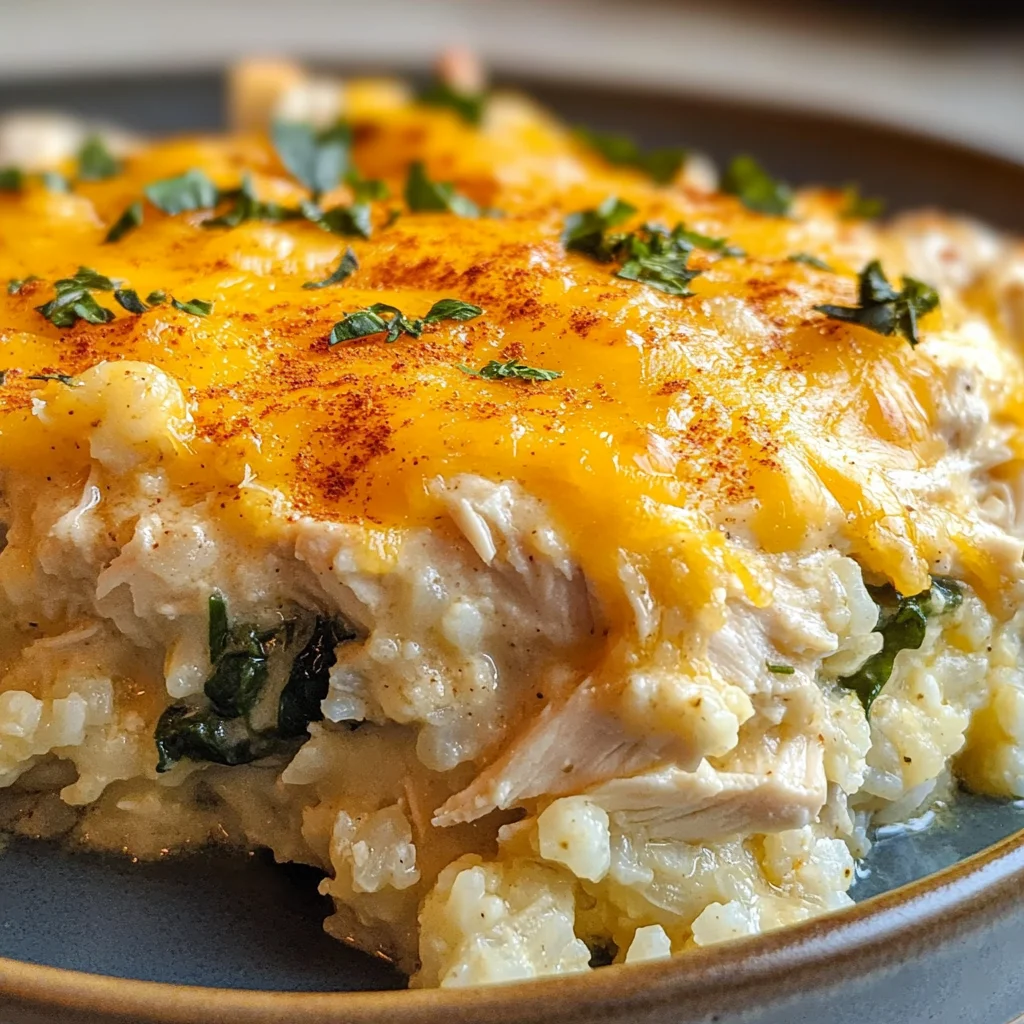 Creamy Chicken Cauliflower Rice Casserole That’s Light Yet Comforting