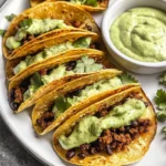 Crispy Baked Ground Turkey Tacos with Avocado Sauce