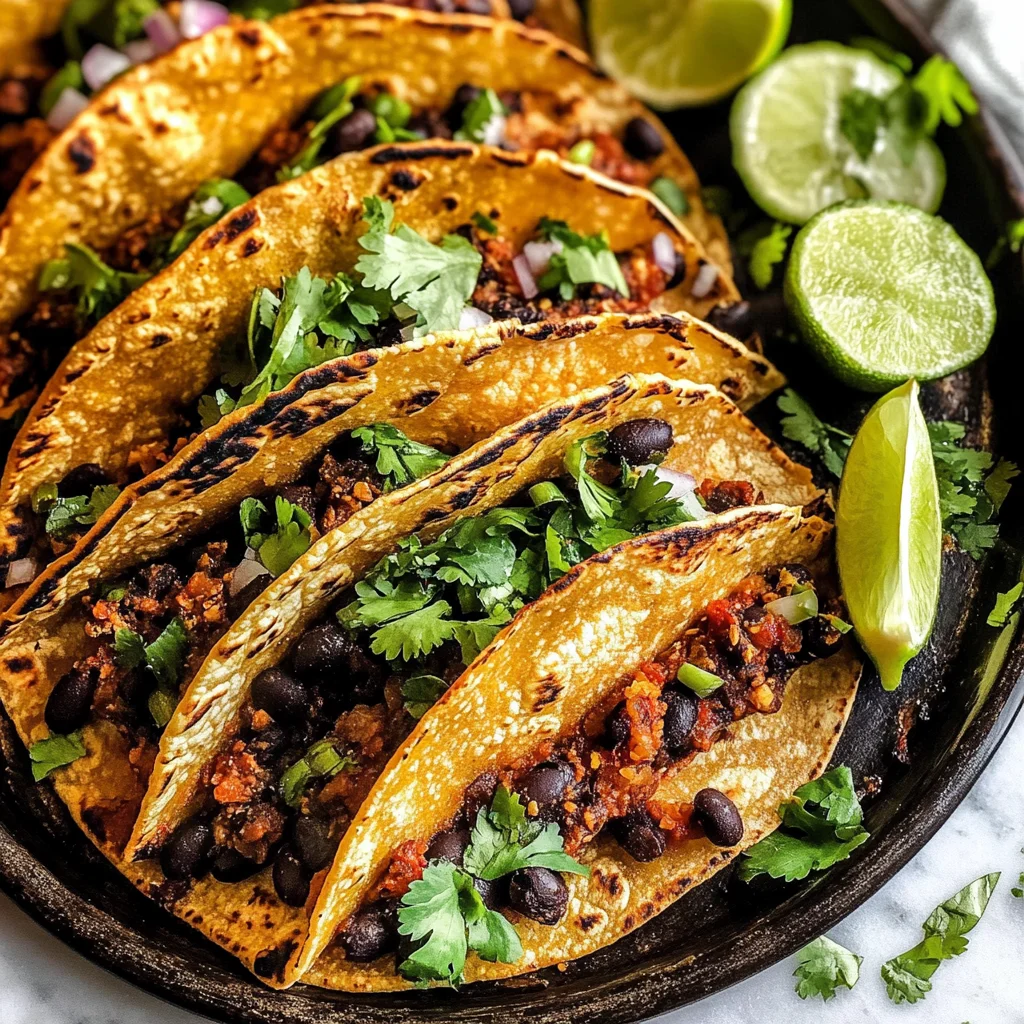 Crispy Sheet Pan Black Bean Tacos (Vegetarian)