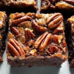 Gooey Black Bottom Pecan Pie Brownies