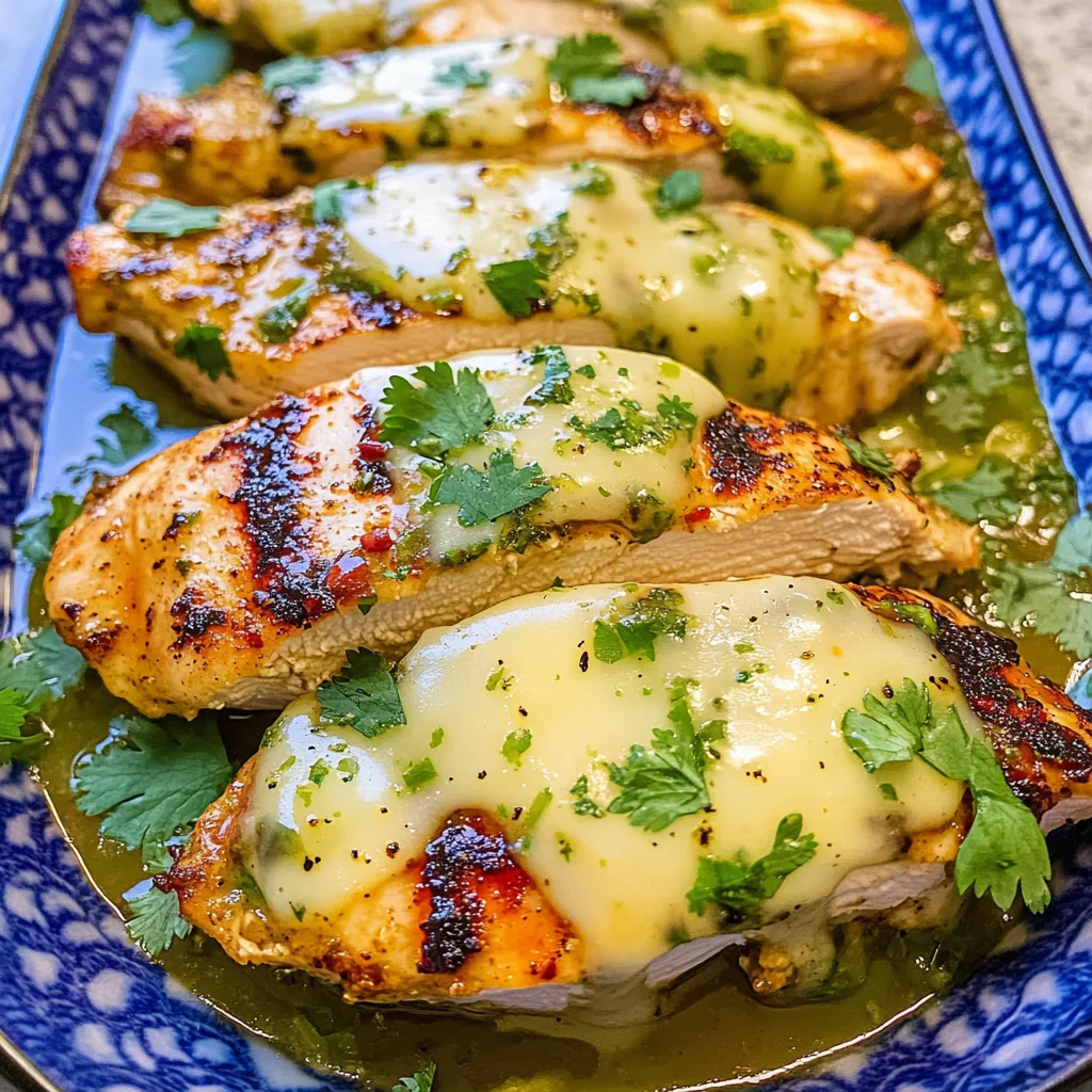 Grilled Salsa Verde Pepper Jack Chicken