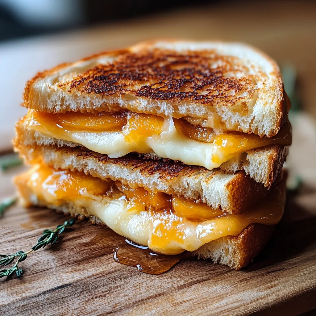 Honey Peach & White Cheddar Grilled Cheese