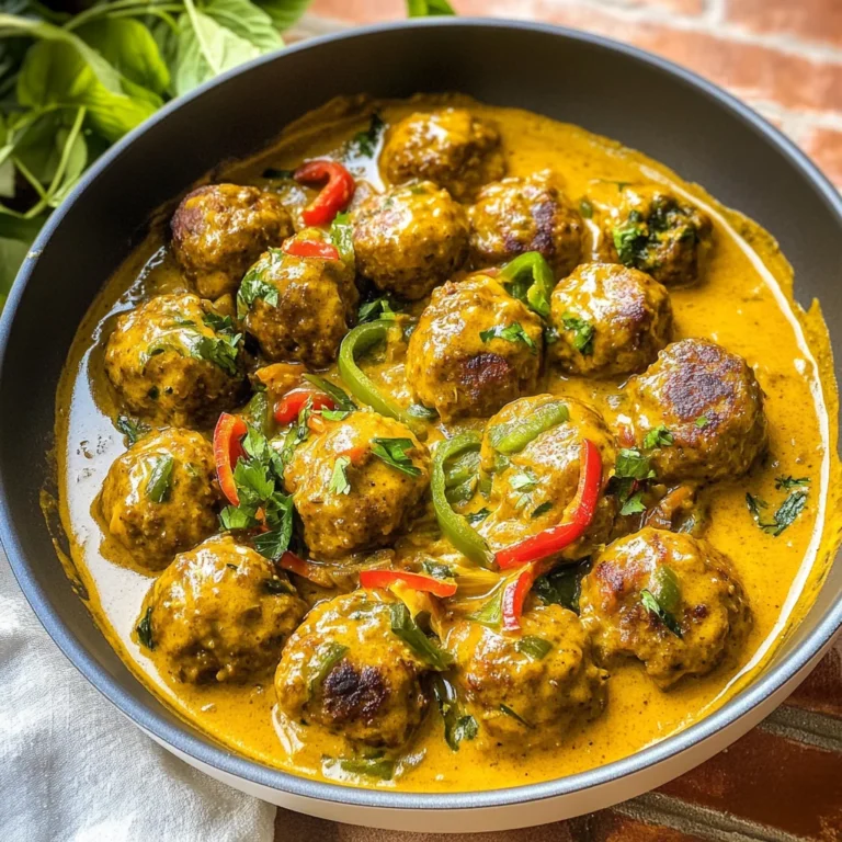 Jerk Meatballs In Coconut Curry Sauce