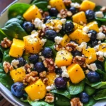 Mango Salad with Spinach and Blueberries