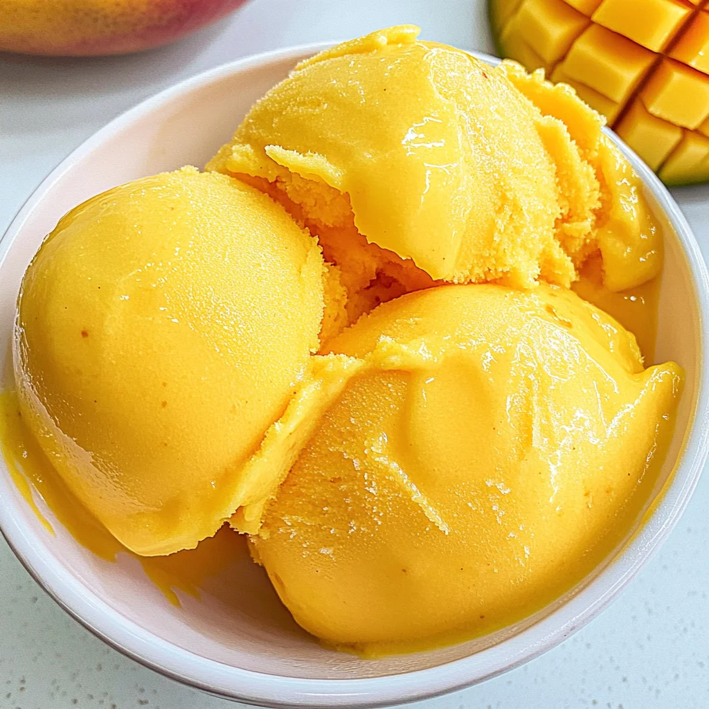 Mango Sorbet Recipe (2 Ingredient- Only) Super Quick