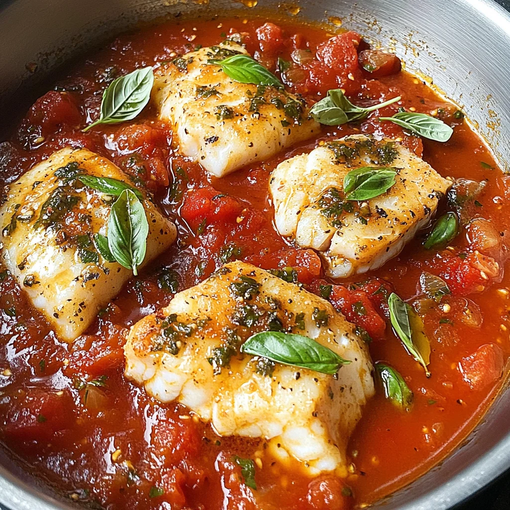 Mediterranean Cod in Tomato Basil Sauce