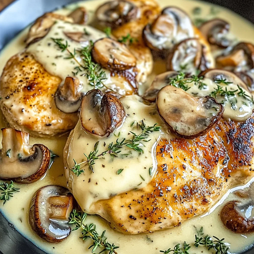 Mushroom Asiago Chicken