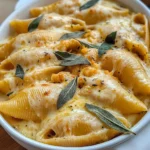Pumpkin & Gouda Stuffed Shells With Brown Butter & Sage Alfredo Sauce
