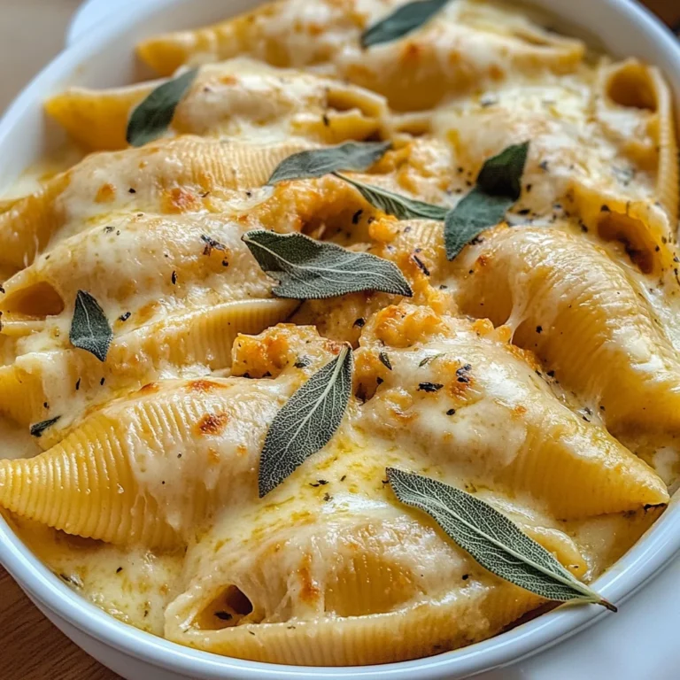 Pumpkin & Gouda Stuffed Shells With Brown Butter & Sage Alfredo Sauce