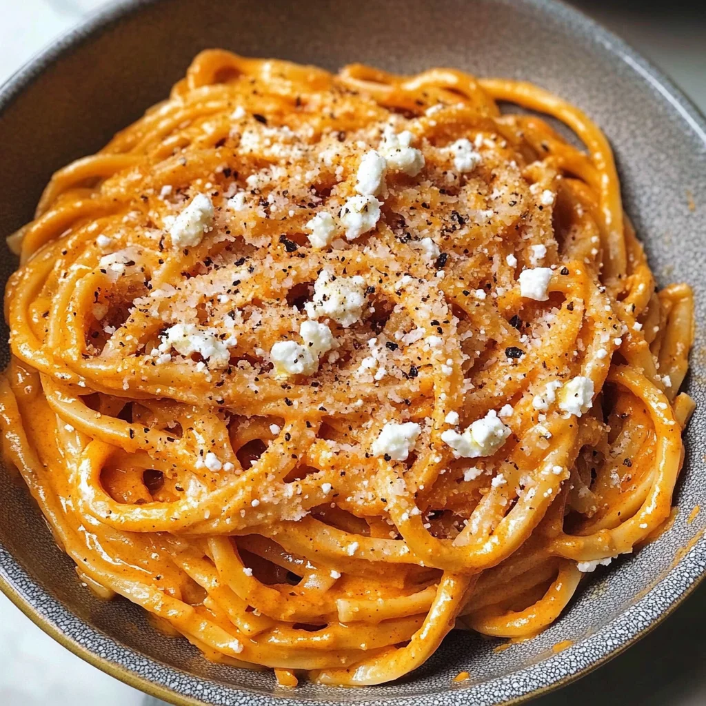 Roasted Red Pepper & Goat Cheese Alfredo