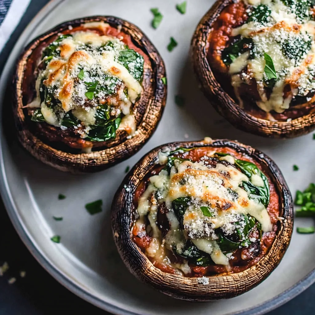 Spinach and Cheese Stuffed Portobello Mushroom Recipe: Ir…