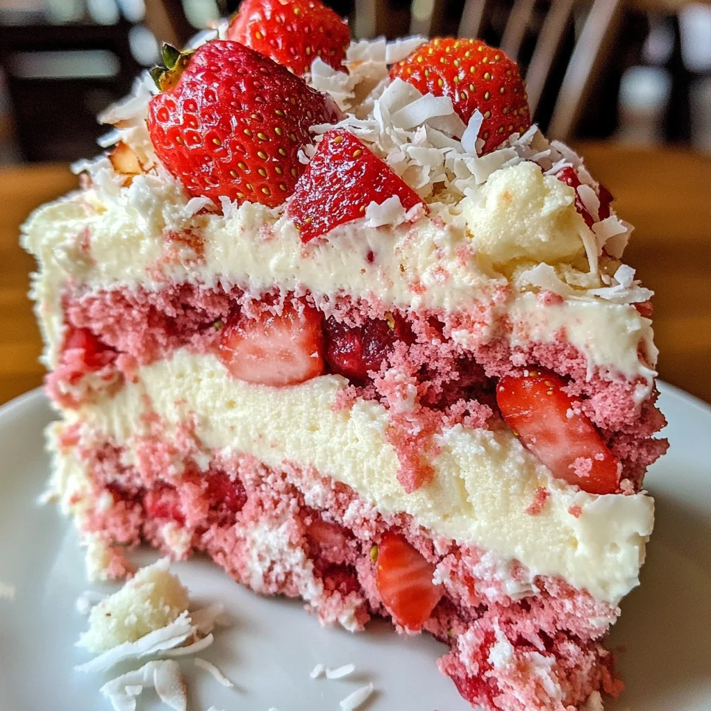 Strawberry Earthquake Cake