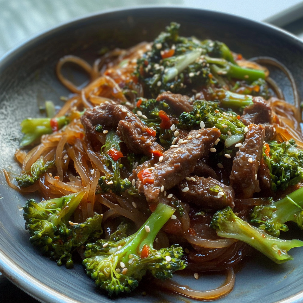 Healthy Beef + Broccoli Noodles