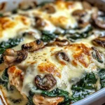 Chicken Spinach & Mushroom Low Carb Oven Dish