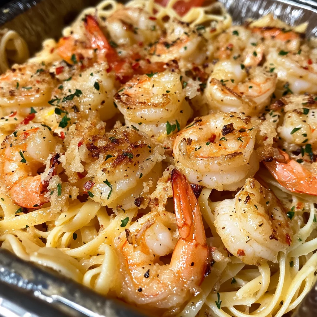 Copycat Cheesecake Factory Shrimp Scampi Linguine