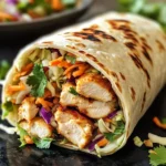 Delicious Thai Chicken Wrap with Crunchy Asian Slaw Recipe