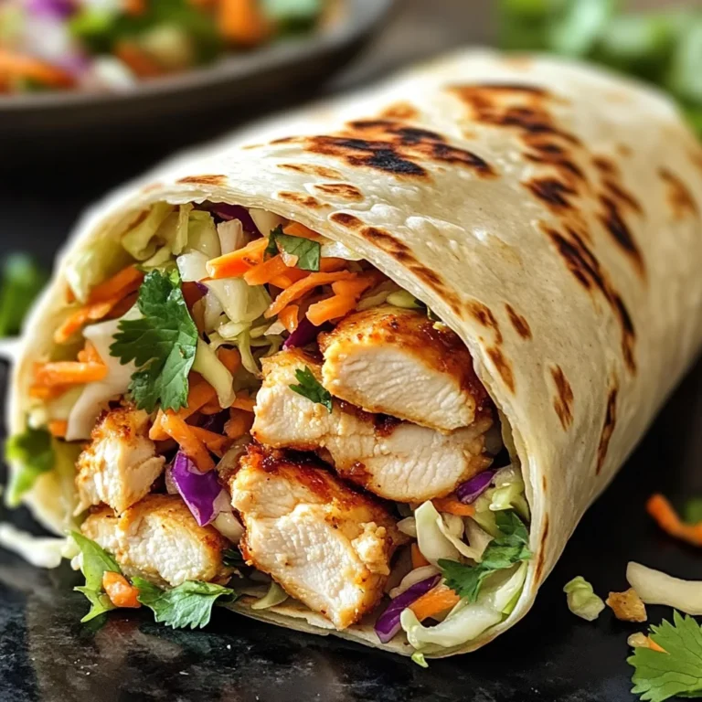 Delicious Thai Chicken Wrap with Crunchy Asian Slaw Recipe