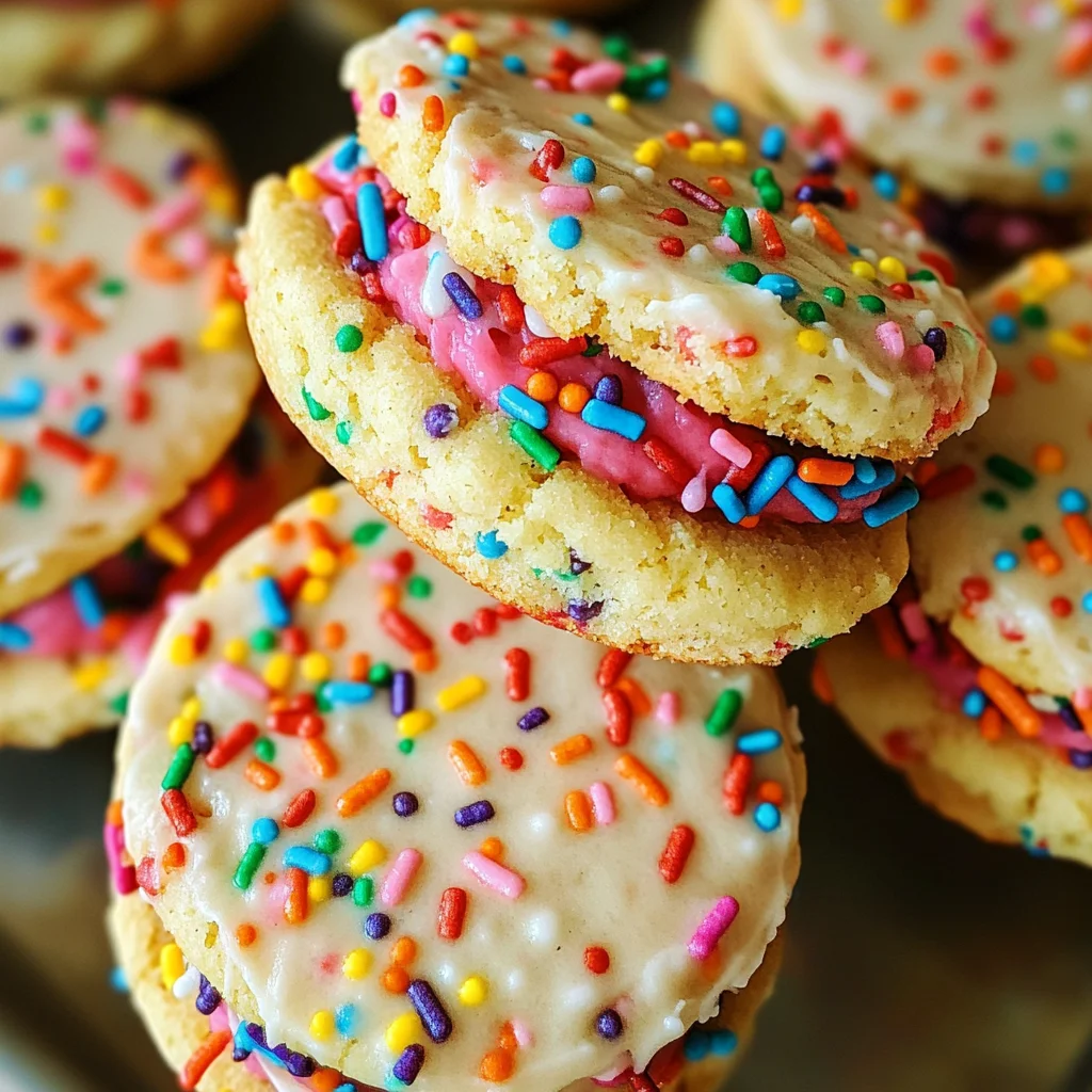Funfetti Shortbread Sandwich Cookies with Frosting