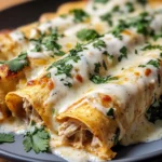High Protein Chicken Enchiladas With White Sauce