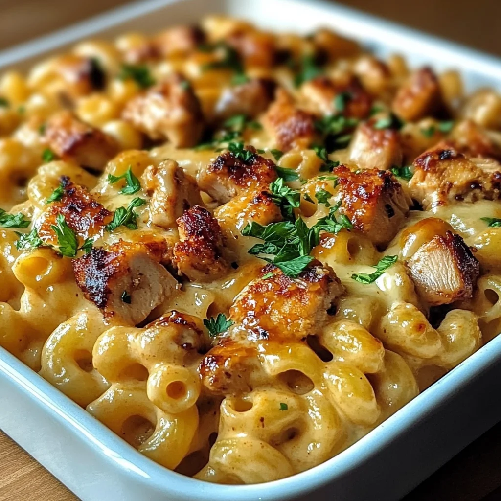 High Protein Honey BBQ Chicken Mac & Cheese