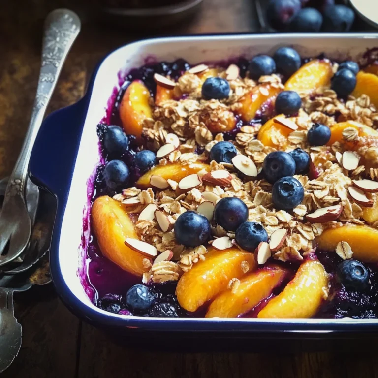 Peach and Blueberry Crisp
